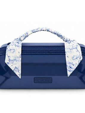 Case-Mate Something Navy Twilly Jelly Cosmetic Bag Lay Flat Makeup Organizer NWT